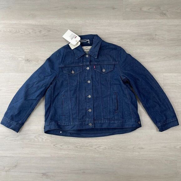 Levi's Jackets & Blazers - Levis Wellthread Lined Trucker Jacket Womens Small Denim Dark Wash A10560000